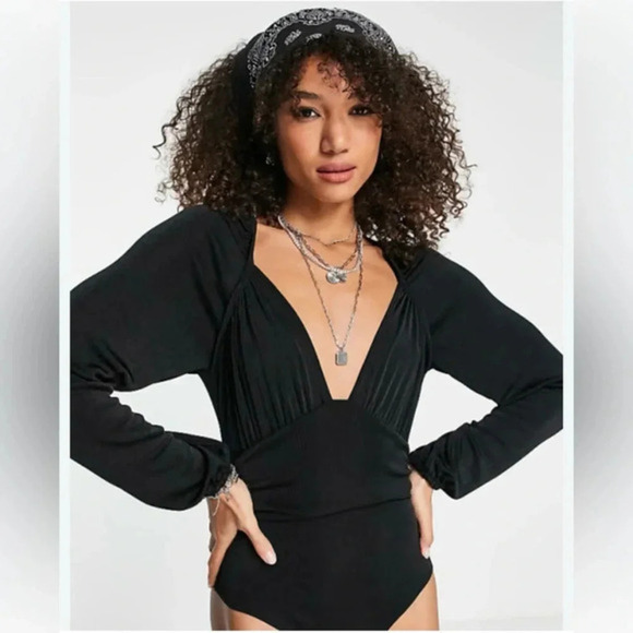 Free‎ People In Your Arms Black Bodysuit 🎀~NWT~Small - Picture 5 of 11